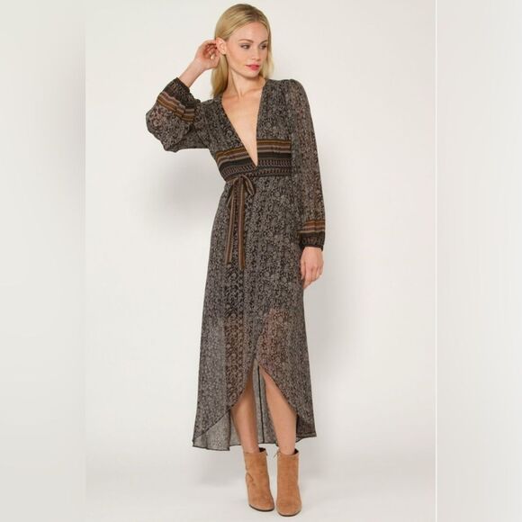 Misa Emilia Wrap Dress Size Large - Picture 1 of 5